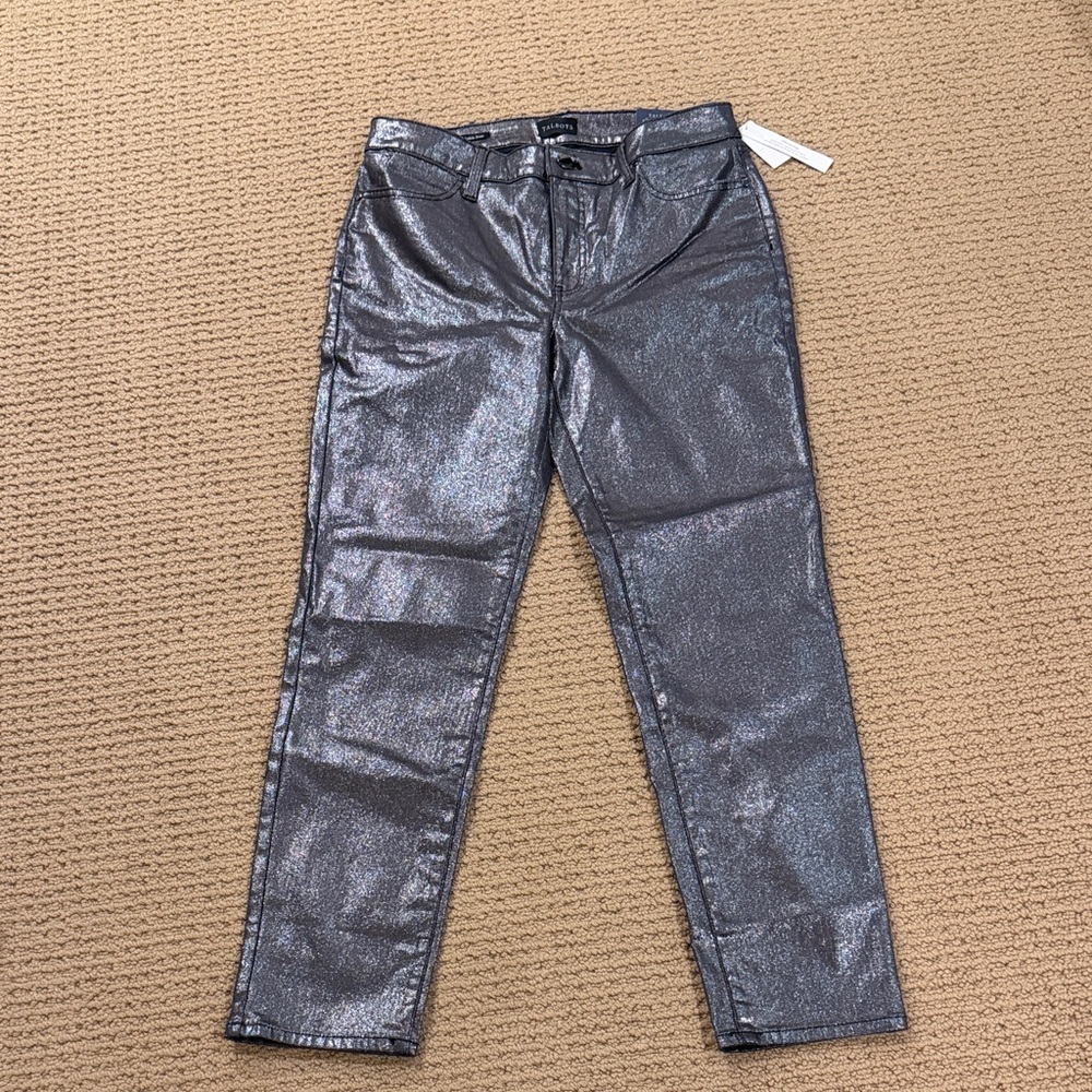 Dark silver shiny jeans